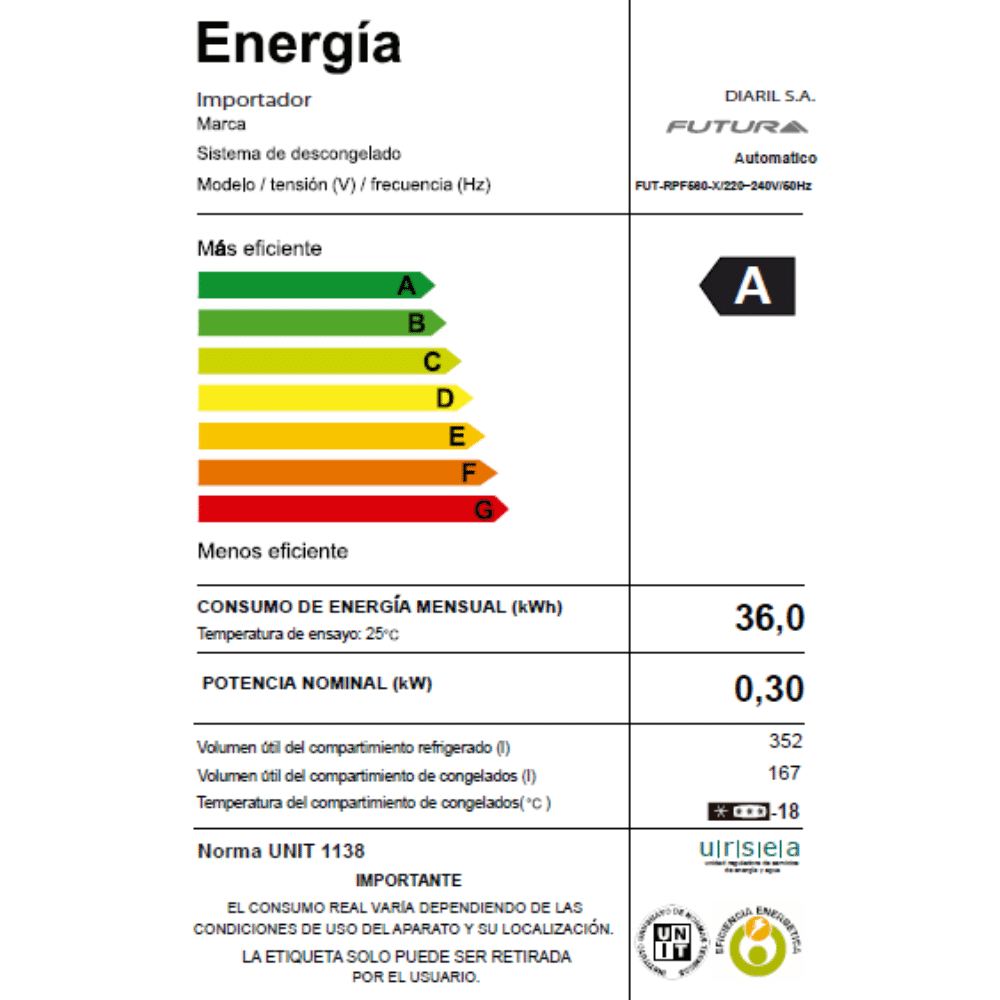 Refrigerador Futura FUT-RPF560-X